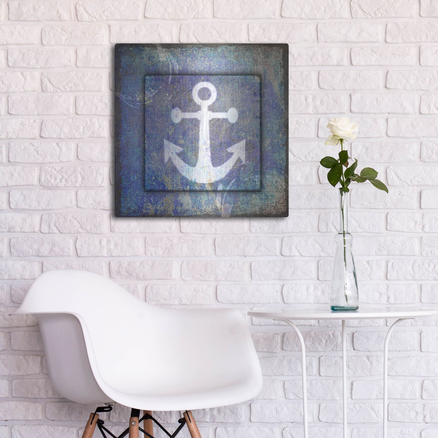 Luxe Metal Art 'Beach House Anchor' by Lightbox Journal, Metal Wall Art,24x24