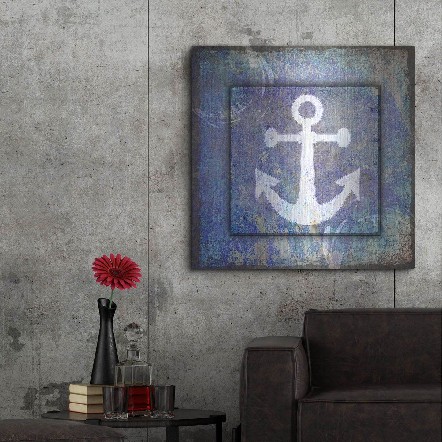 Luxe Metal Art 'Beach House Anchor' by Lightbox Journal, Metal Wall Art,36x36