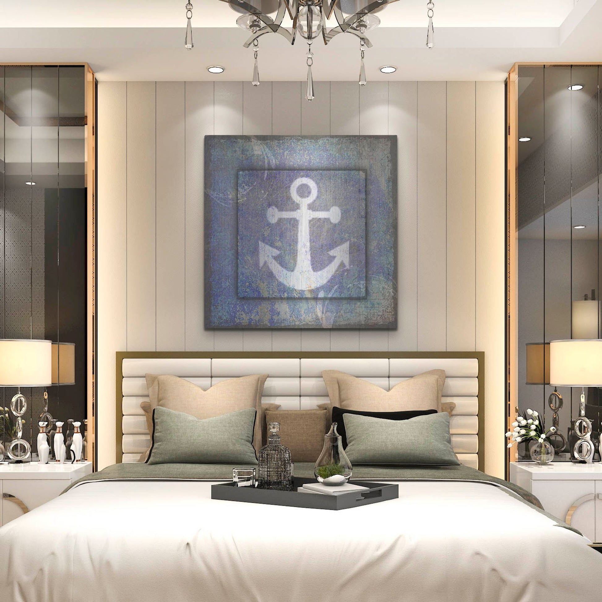 Luxe Metal Art 'Beach House Anchor' by Lightbox Journal, Metal Wall Art,36x36