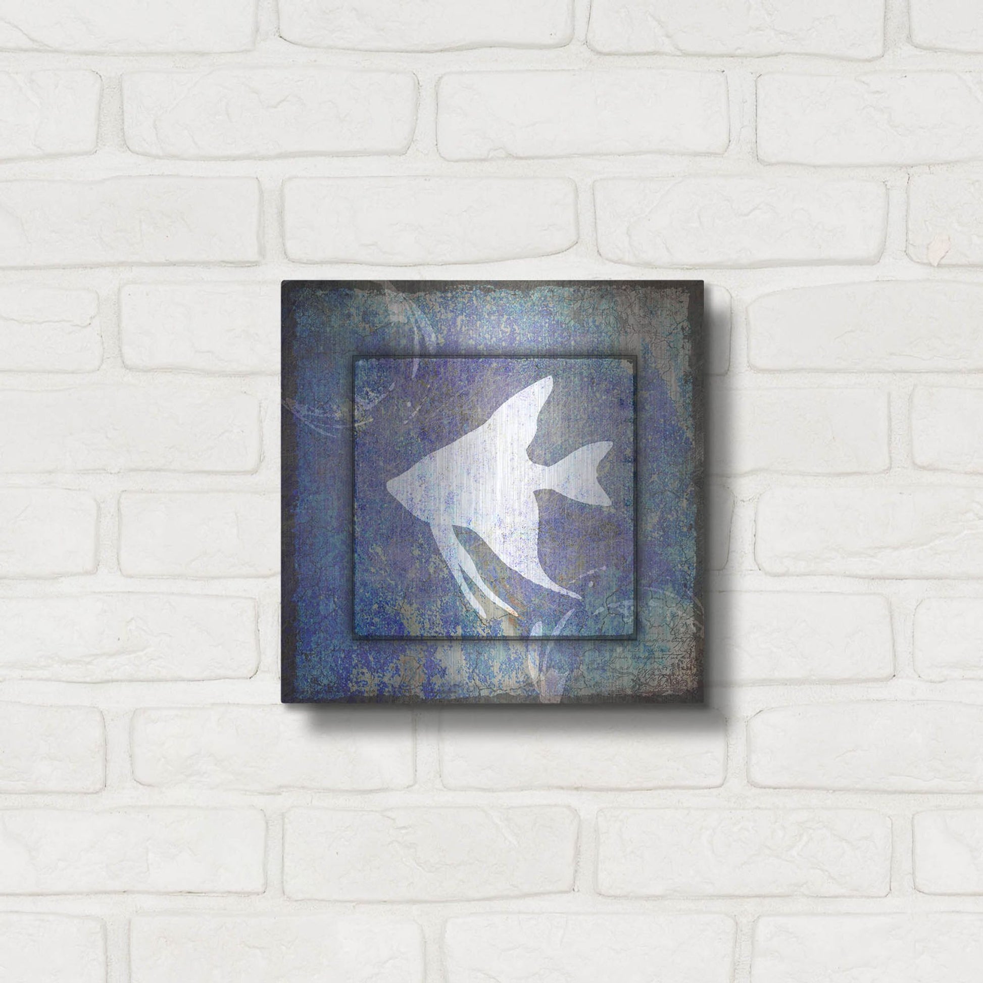 Luxe Metal Art 'Beach House Fish' by Lightbox Journal, Metal Wall Art,12x12