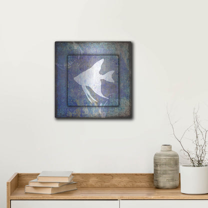 Luxe Metal Art 'Beach House Fish' by Lightbox Journal, Metal Wall Art,12x12