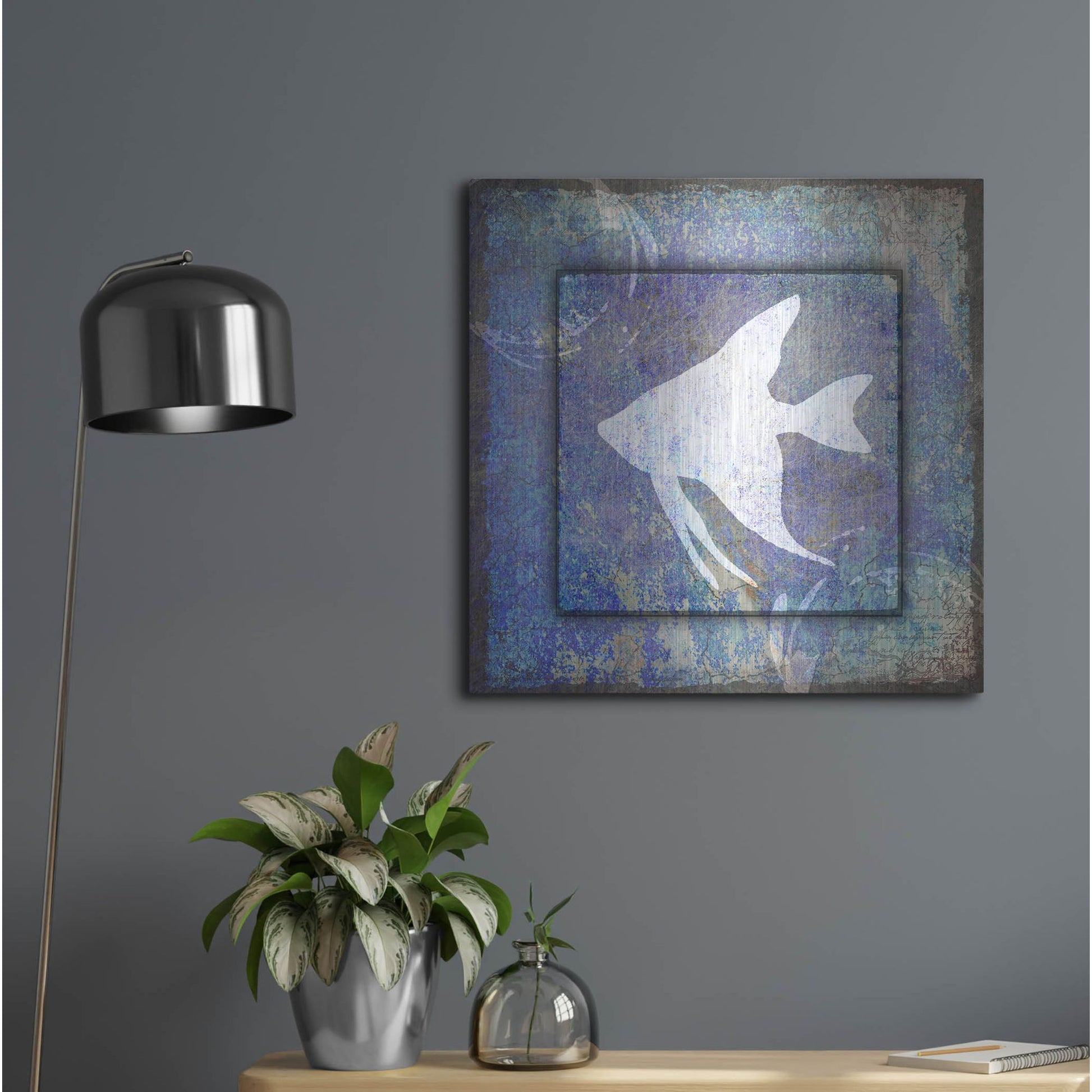 Luxe Metal Art 'Beach House Fish' by Lightbox Journal, Metal Wall Art,24x24