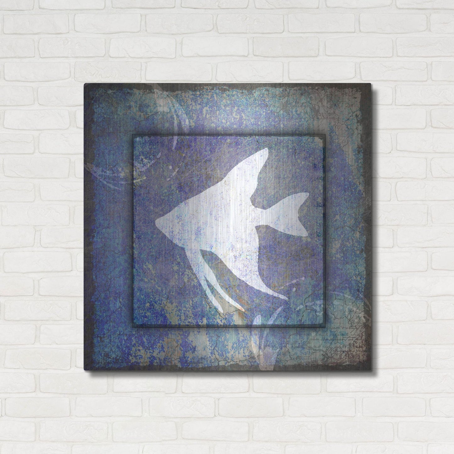 Luxe Metal Art 'Beach House Fish' by Lightbox Journal, Metal Wall Art,36x36