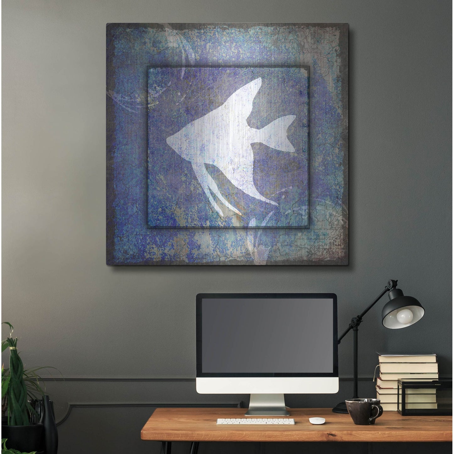 Luxe Metal Art 'Beach House Fish' by Lightbox Journal, Metal Wall Art,36x36