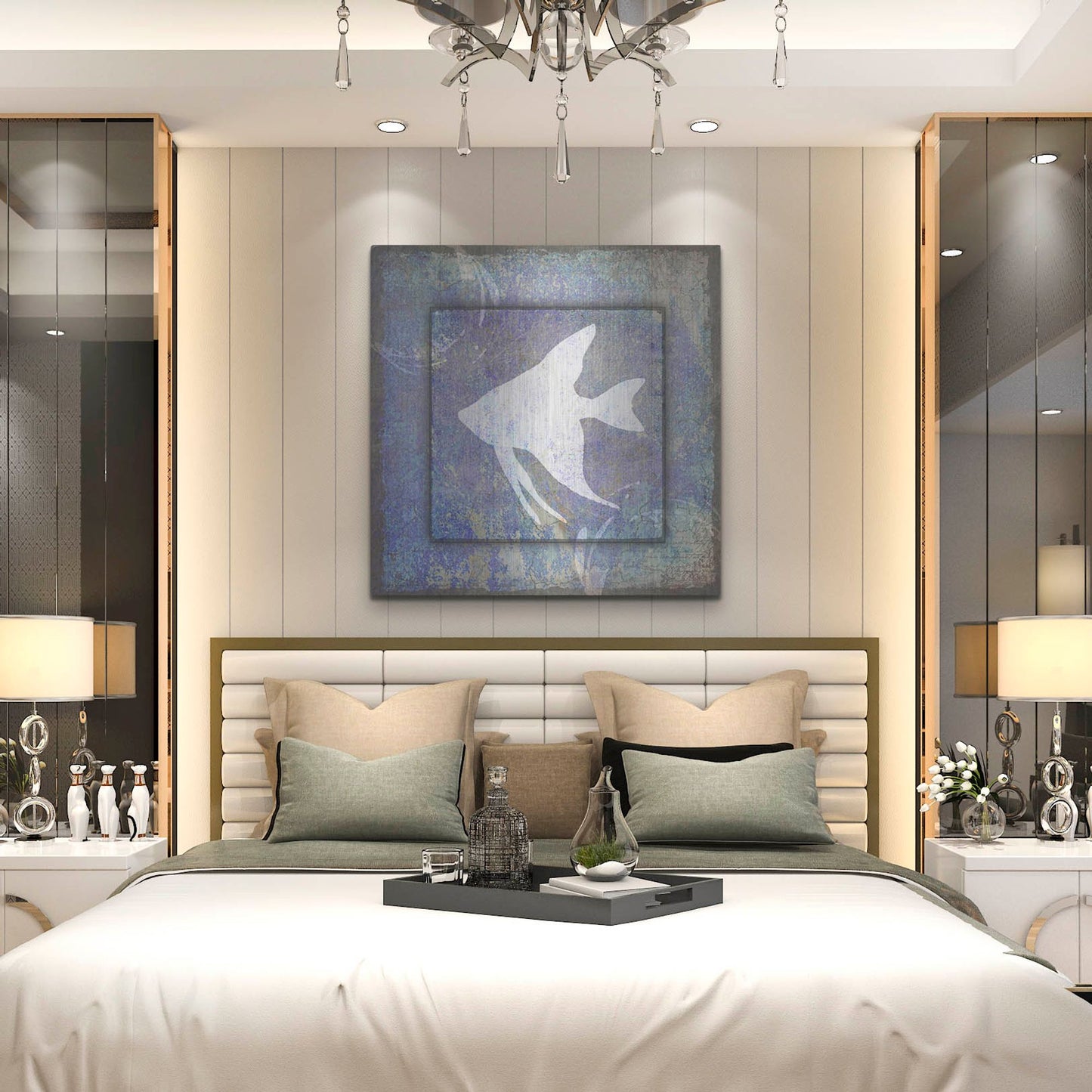 Luxe Metal Art 'Beach House Fish' by Lightbox Journal, Metal Wall Art,36x36