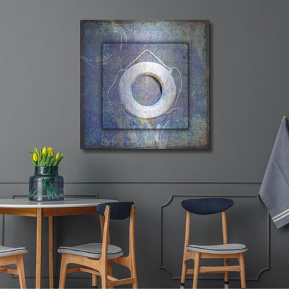 Luxe Metal Art 'Beach House Life Saver' by Lightbox Journal, Metal Wall Art,36x36