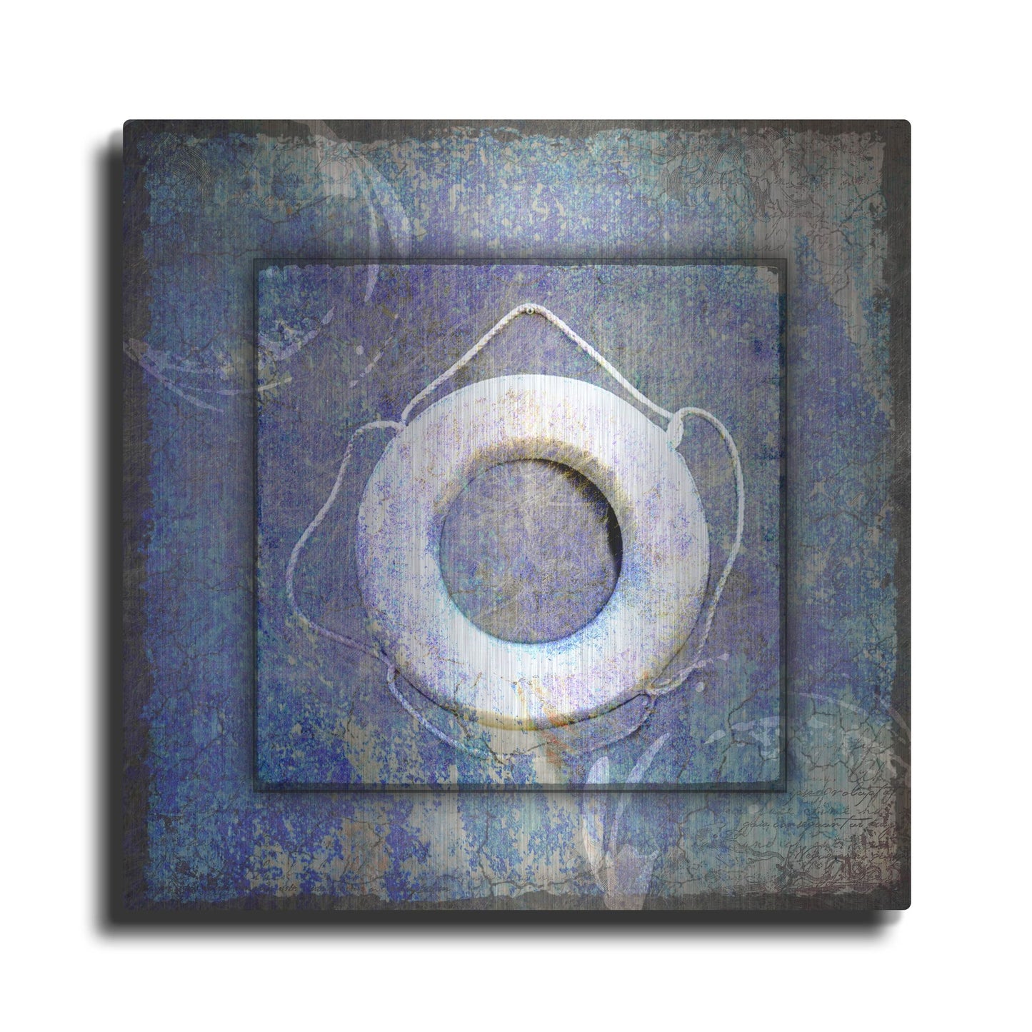 Luxe Metal Art 'Beach House Life Saver' by Lightbox Journal, Metal Wall Art