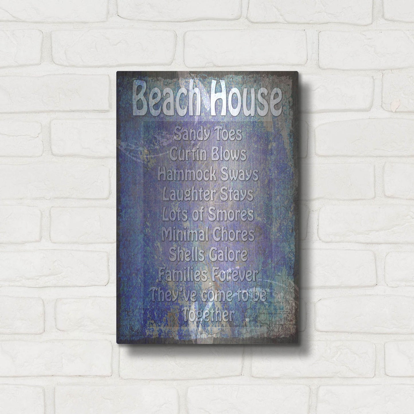 Luxe Metal Art 'Beach House' by Lightbox Journal, Metal Wall Art,12x16