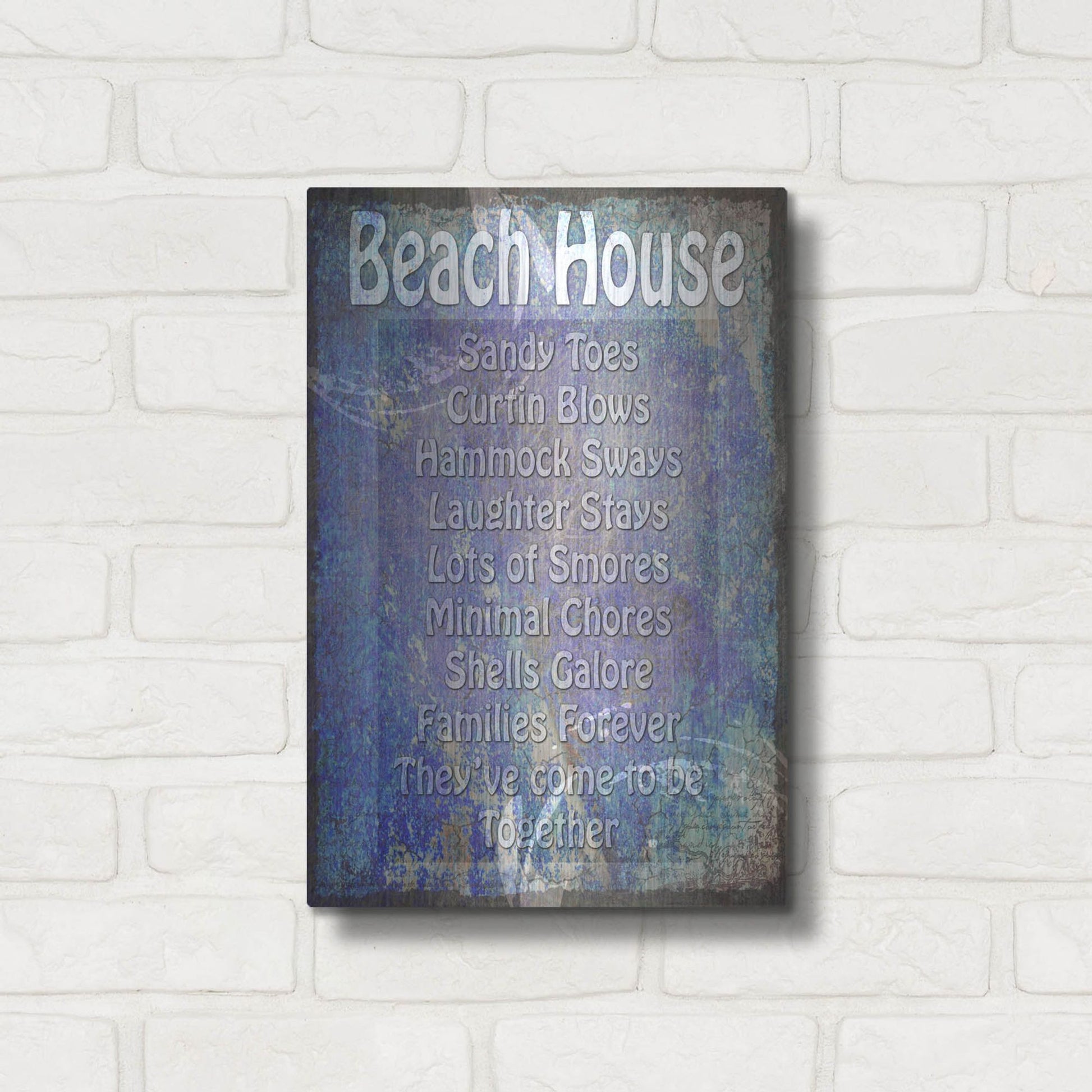 Luxe Metal Art 'Beach House' by Lightbox Journal, Metal Wall Art,12x16