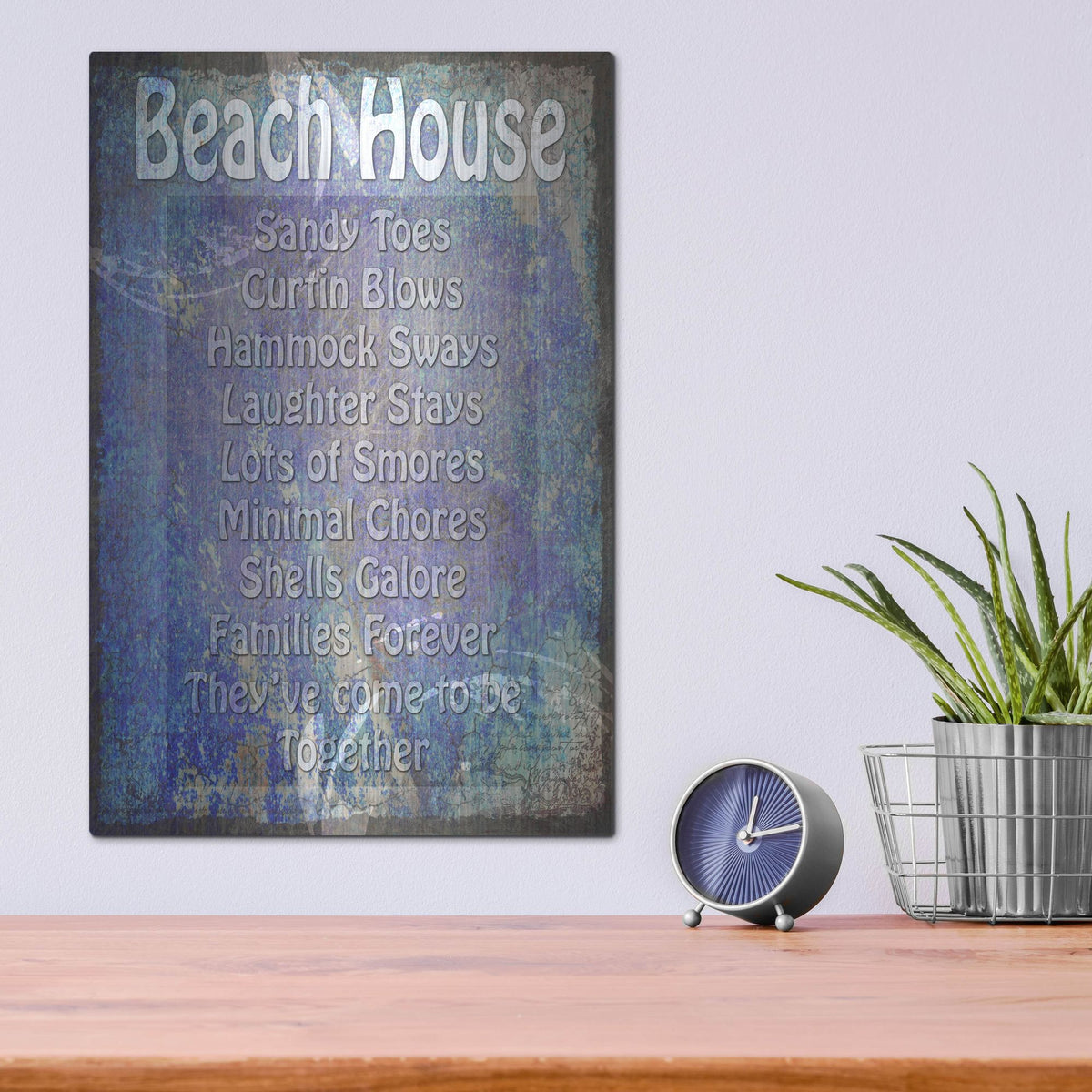 Luxe Metal Art 'Beach House' by Lightbox Journal, Metal Wall Art,12x16