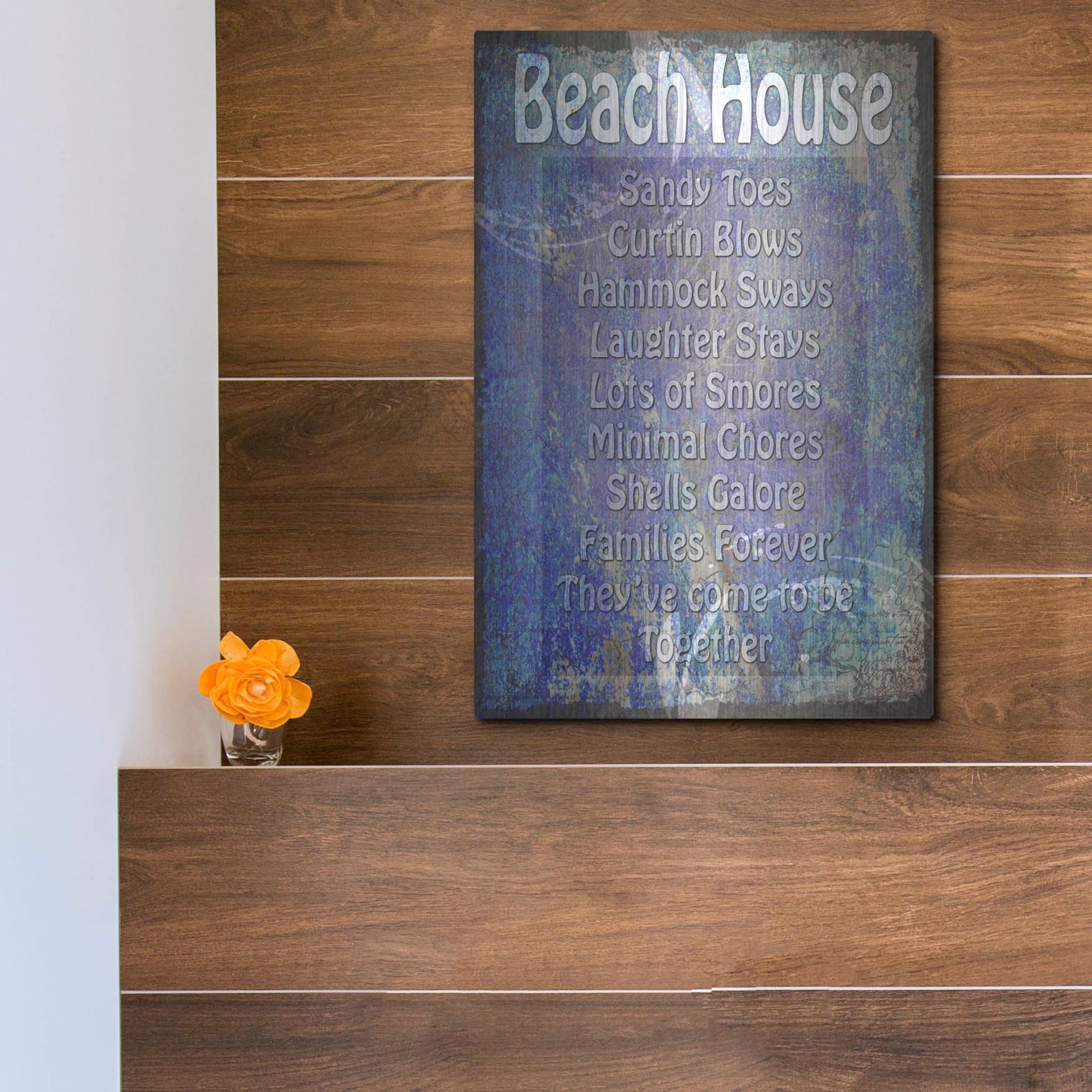 Luxe Metal Art 'Beach House' by Lightbox Journal, Metal Wall Art,12x16