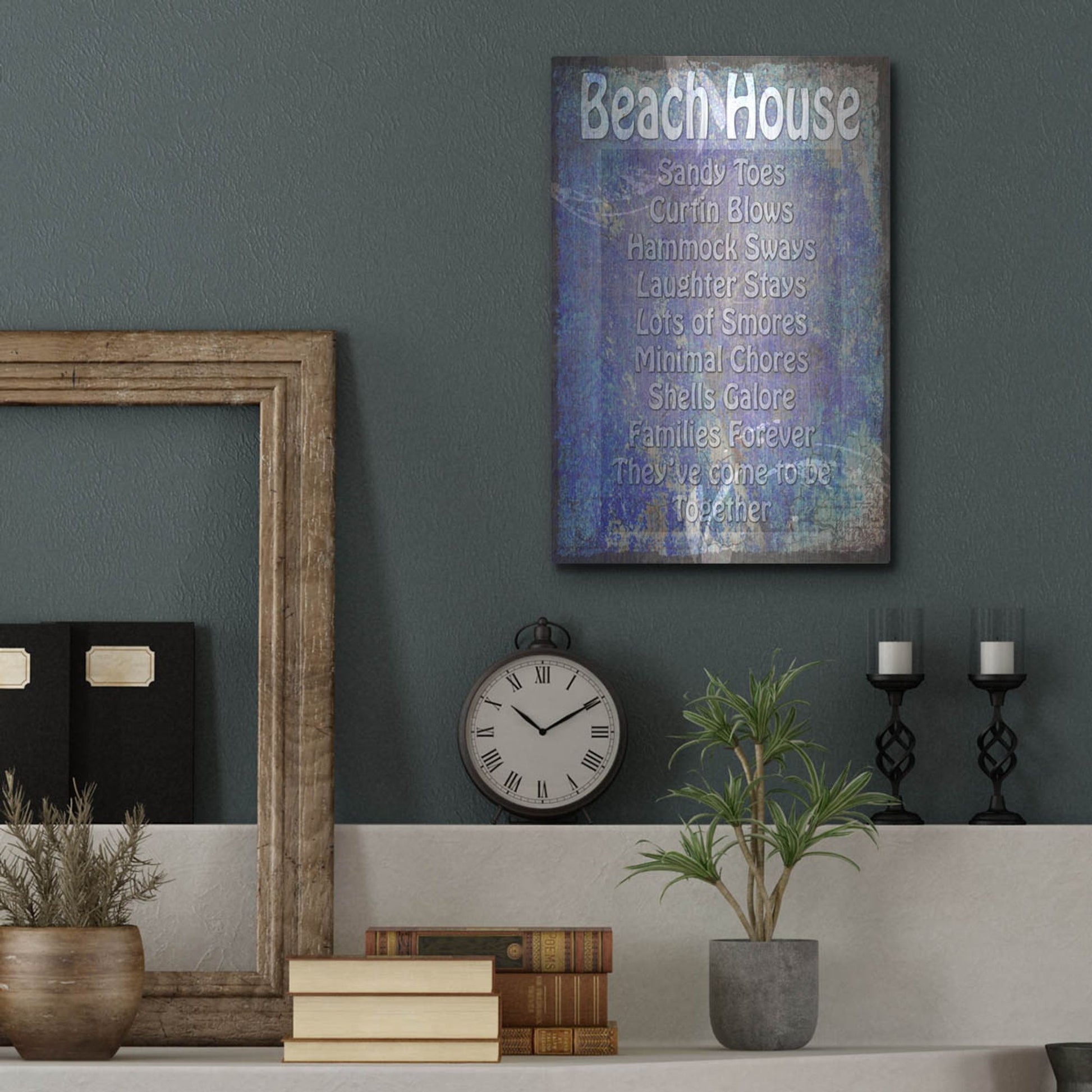 Luxe Metal Art 'Beach House' by Lightbox Journal, Metal Wall Art,12x16