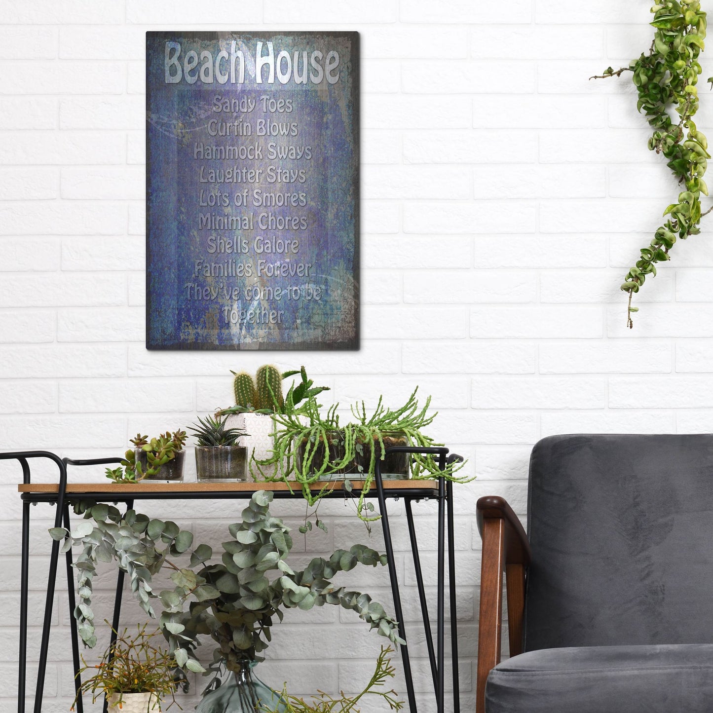 Luxe Metal Art 'Beach House' by Lightbox Journal, Metal Wall Art,12x16