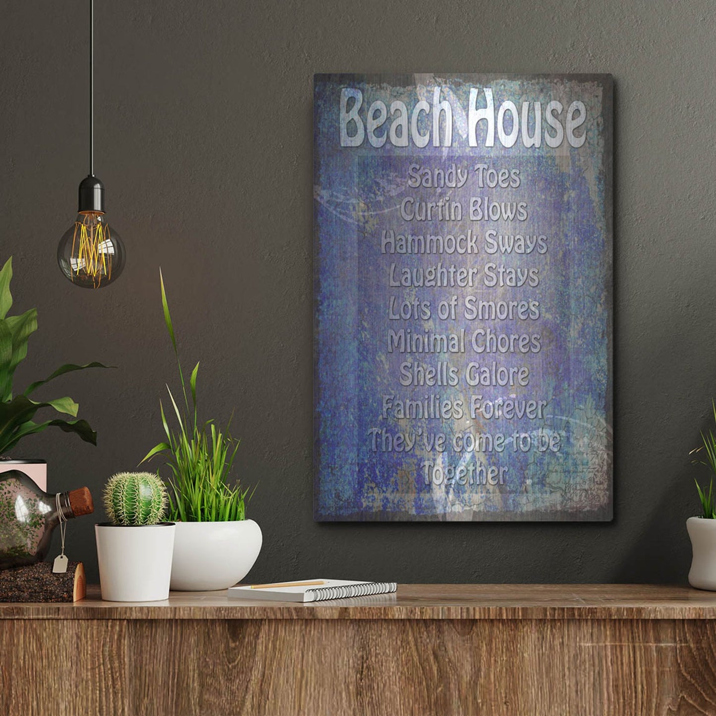 Luxe Metal Art 'Beach House' by Lightbox Journal, Metal Wall Art,12x16