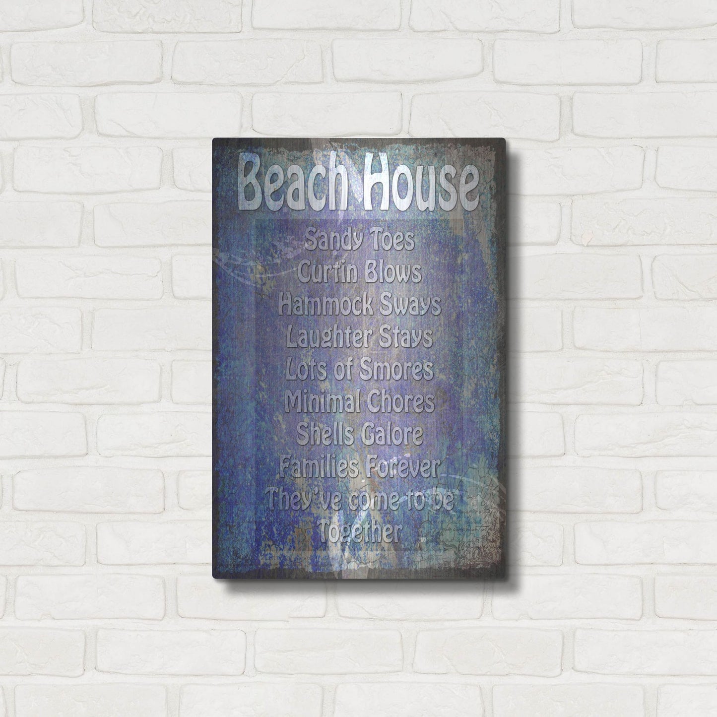 Luxe Metal Art 'Beach House' by Lightbox Journal, Metal Wall Art,16x24
