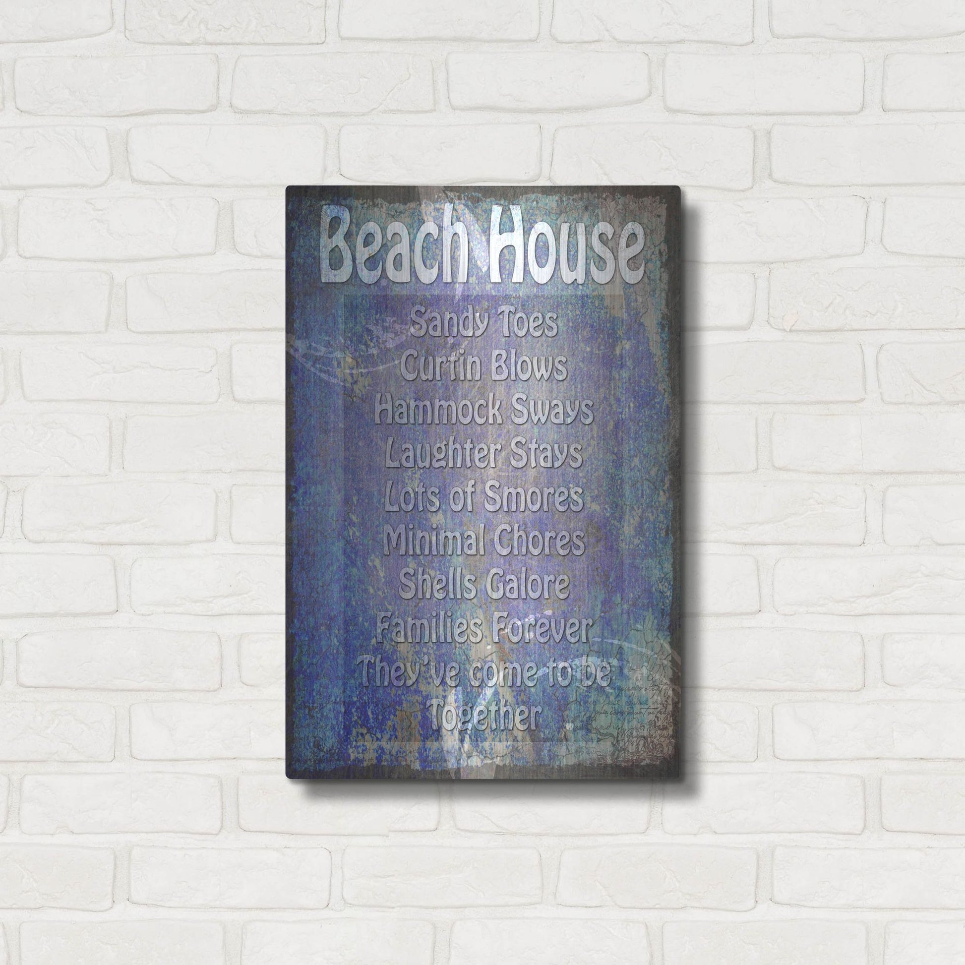 Luxe Metal Art 'Beach House' by Lightbox Journal, Metal Wall Art,16x24