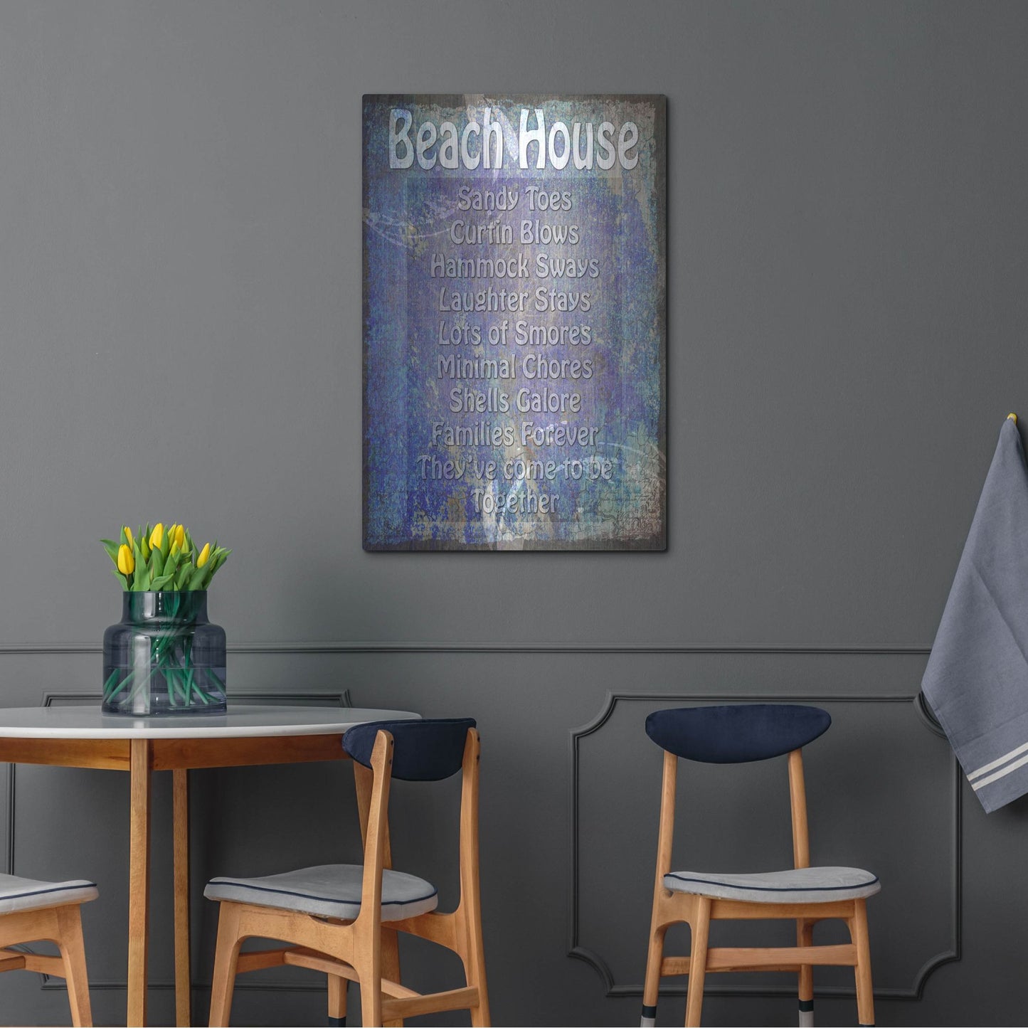 Luxe Metal Art 'Beach House' by Lightbox Journal, Metal Wall Art,24x36