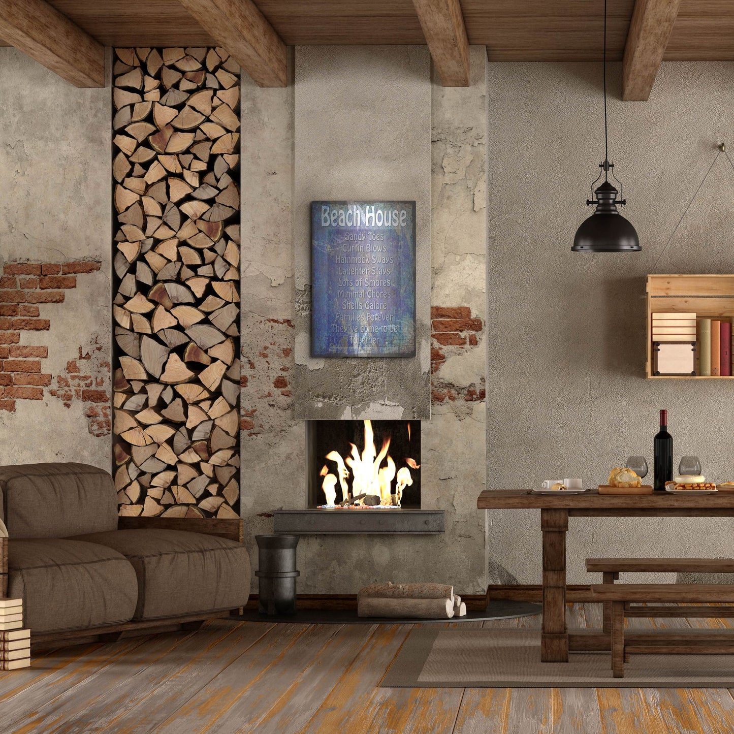 Luxe Metal Art 'Beach House' by Lightbox Journal, Metal Wall Art,24x36