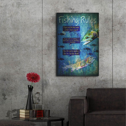Luxe Metal Art 'Fishing Rules' by Lightbox Journal, Metal Wall Art,24x36