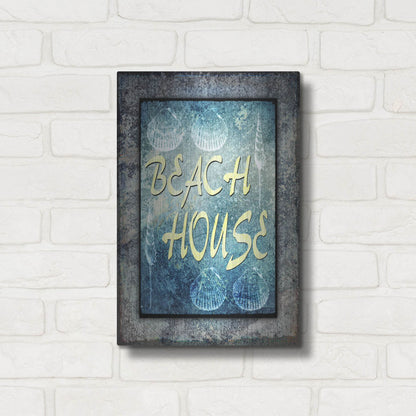 Luxe Metal Art 'Hello Beach House' by Lightbox Journal, Metal Wall Art,12x16
