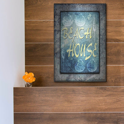 Luxe Metal Art 'Hello Beach House' by Lightbox Journal, Metal Wall Art,12x16