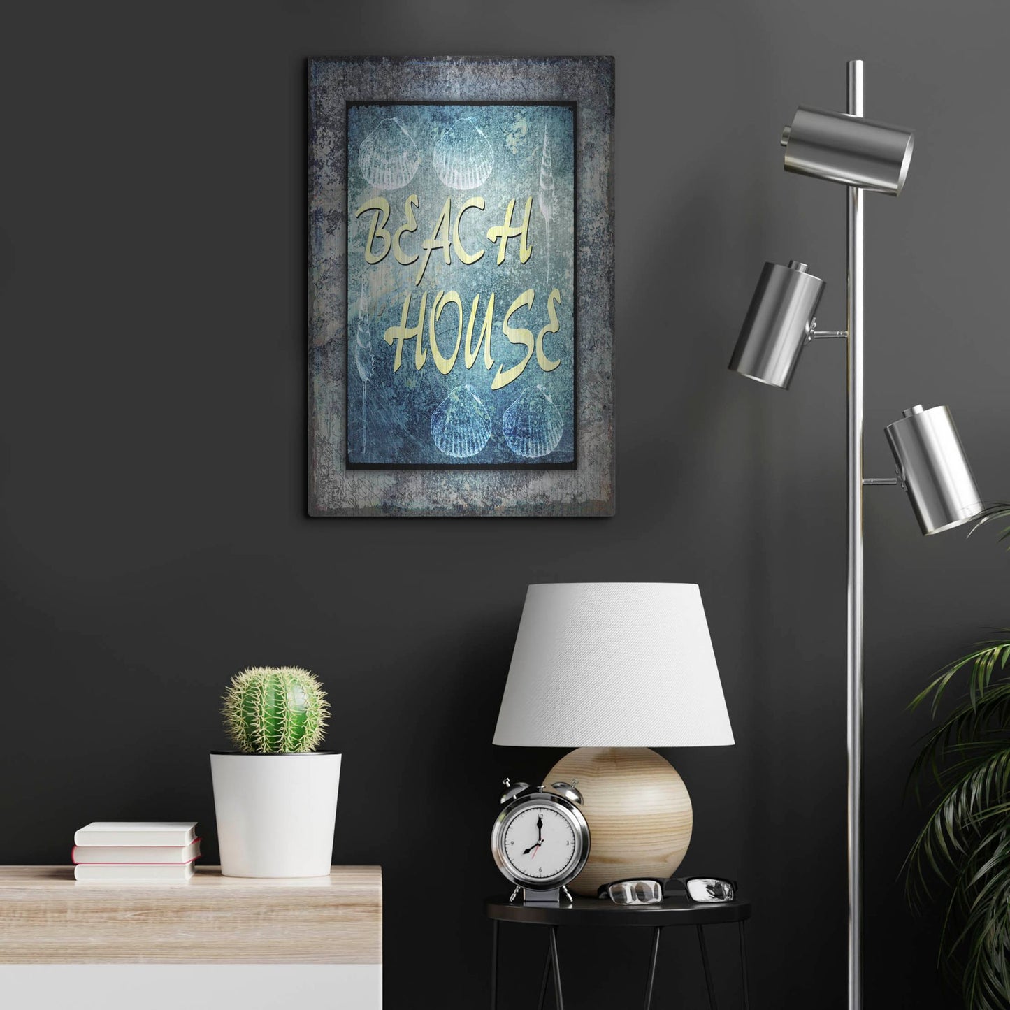 Luxe Metal Art 'Hello Beach House' by Lightbox Journal, Metal Wall Art,16x24