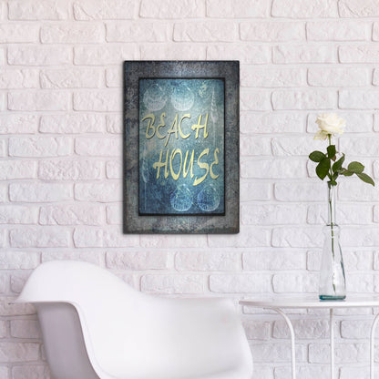 Luxe Metal Art 'Hello Beach House' by Lightbox Journal, Metal Wall Art,16x24