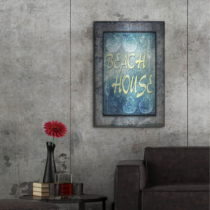 Luxe Metal Art 'Hello Beach House' by Lightbox Journal, Metal Wall Art,24x36