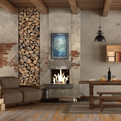 Luxe Metal Art 'Hello Beach House' by Lightbox Journal, Metal Wall Art,24x36