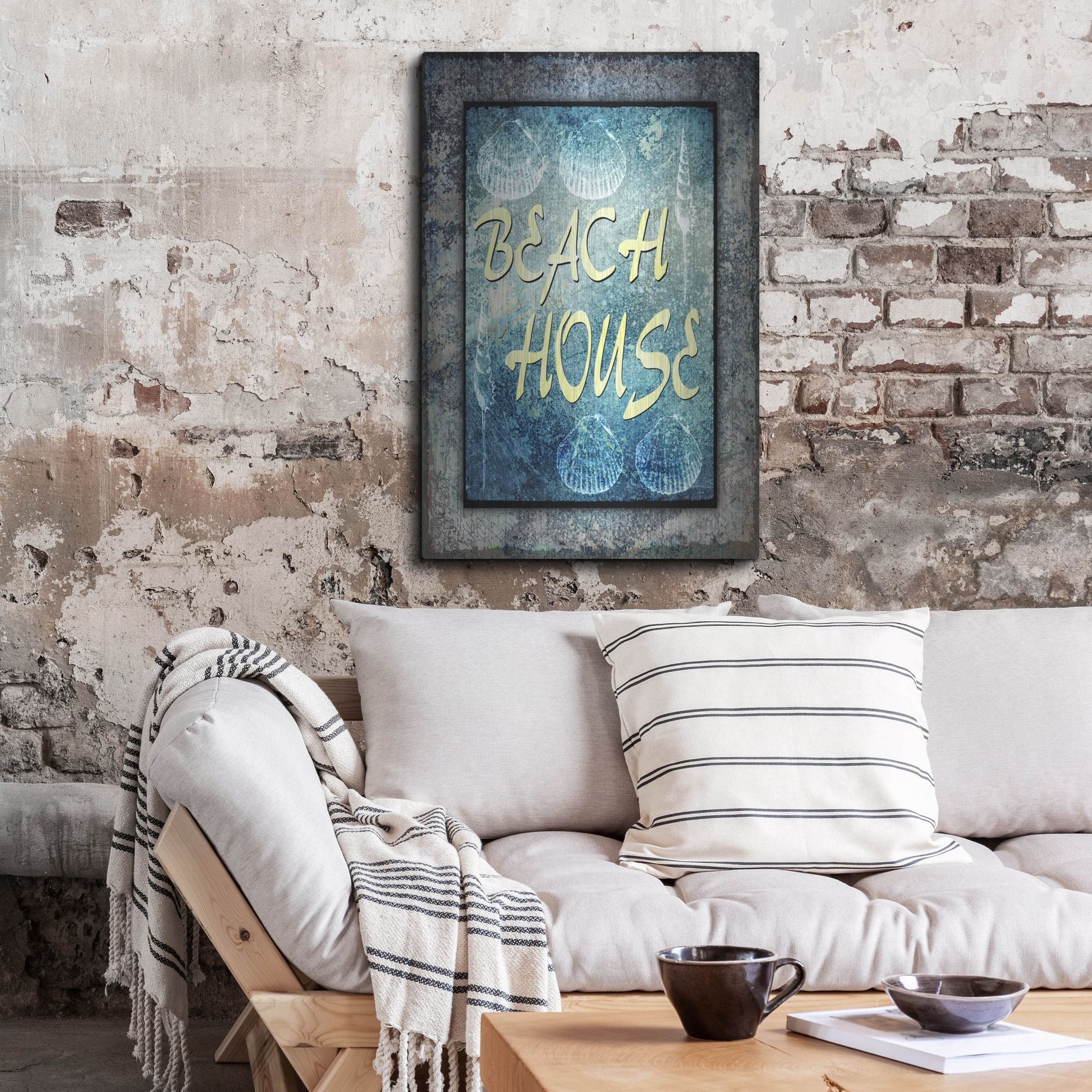 Luxe Metal Art 'Hello Beach House' by Lightbox Journal, Metal Wall Art,24x36