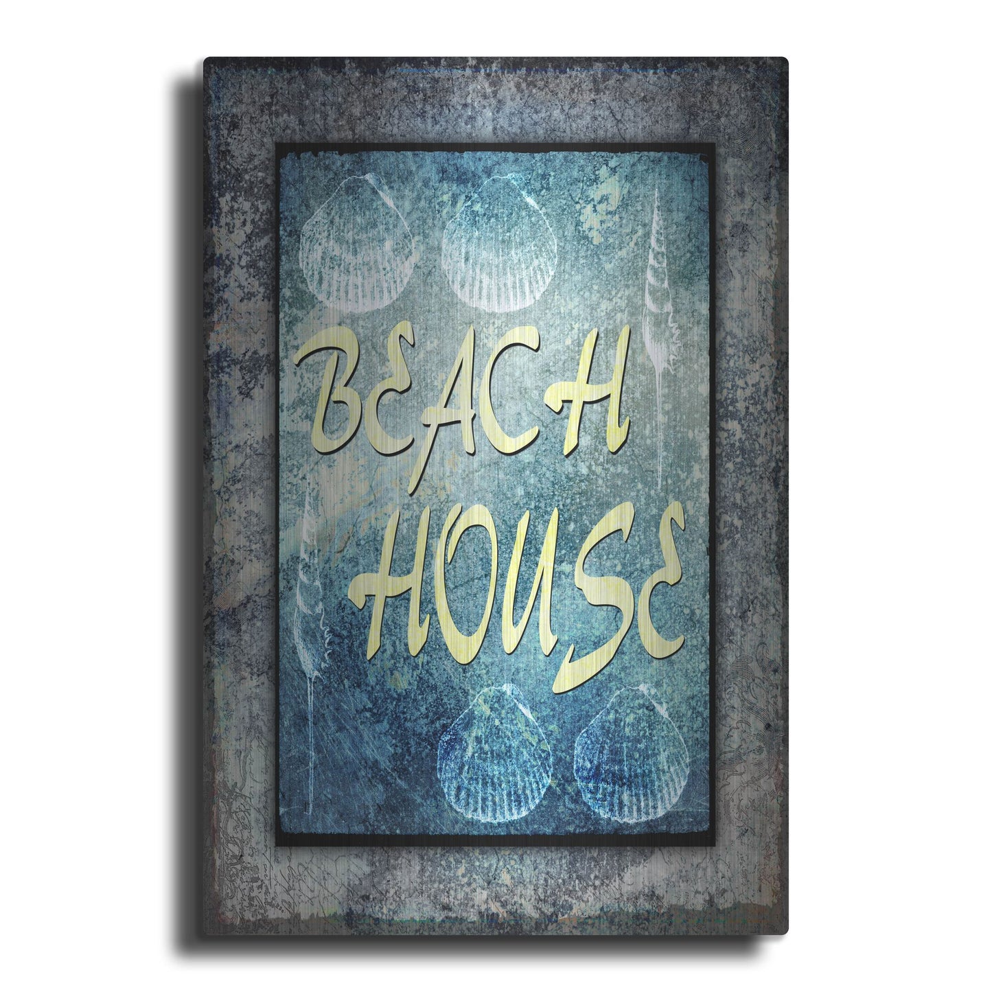 Luxe Metal Art 'Hello Beach House' by Lightbox Journal, Metal Wall Art
