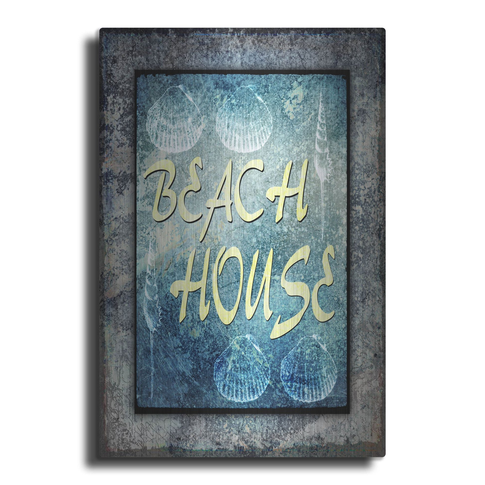 Luxe Metal Art 'Hello Beach House' by Lightbox Journal, Metal Wall Art