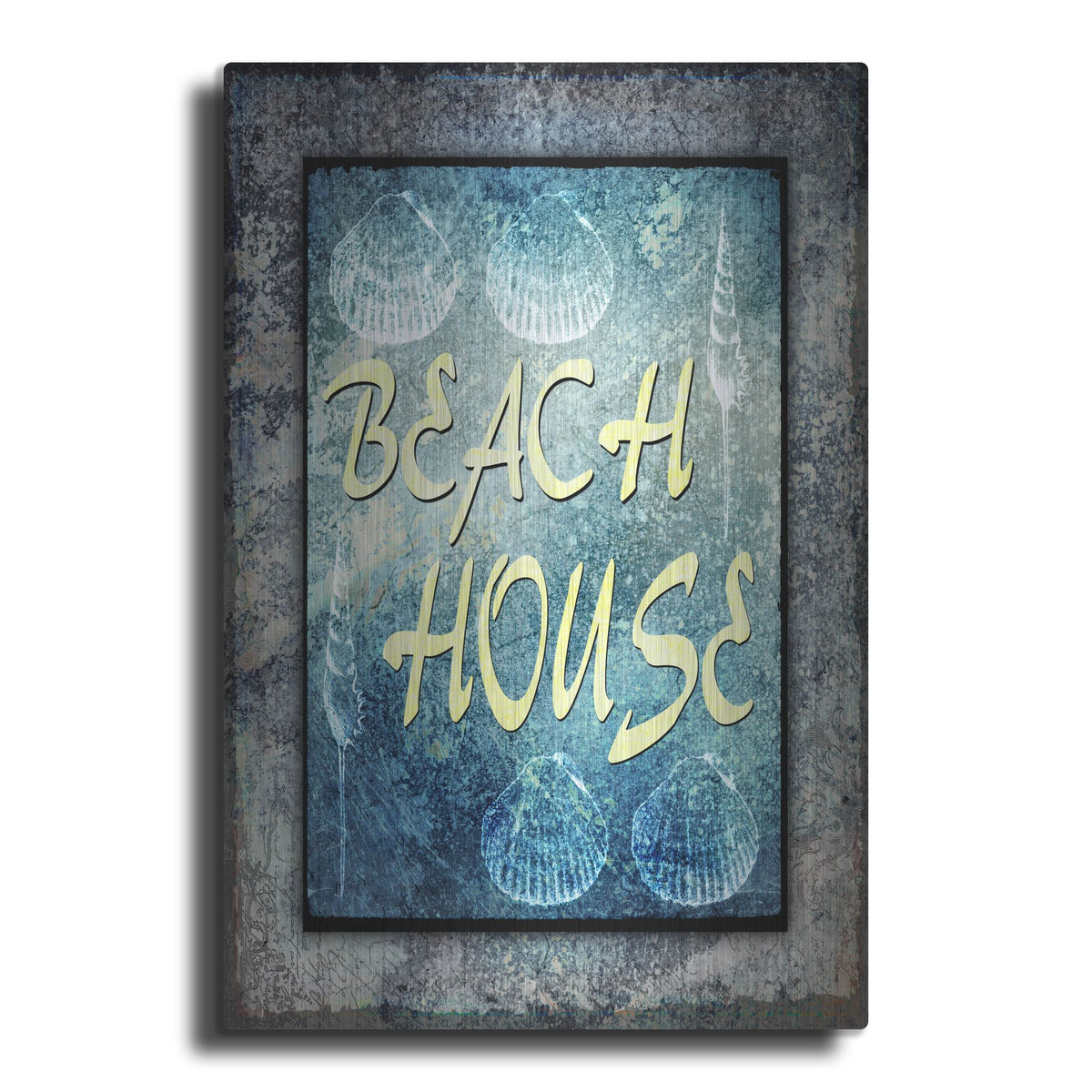 Luxe Metal Art 'Hello Beach House' by Lightbox Journal, Metal Wall Art