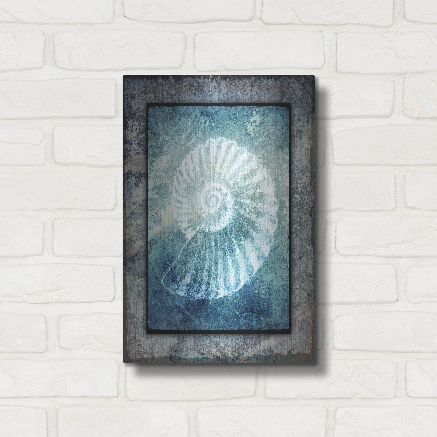 Luxe Metal Art 'Hello Beach Shell I' by Lightbox Journal, Metal Wall Art,12x16