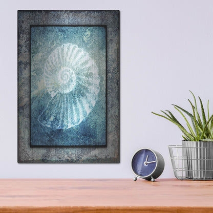 Luxe Metal Art 'Hello Beach Shell I' by Lightbox Journal, Metal Wall Art,12x16