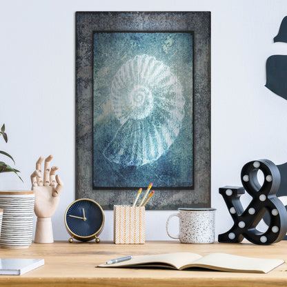 Luxe Metal Art 'Hello Beach Shell I' by Lightbox Journal, Metal Wall Art,12x16