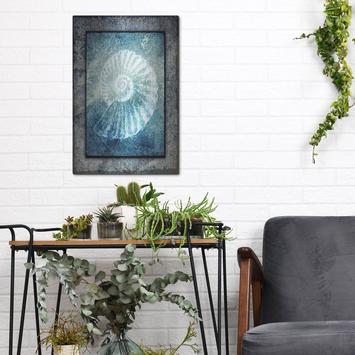 Luxe Metal Art 'Hello Beach Shell I' by Lightbox Journal, Metal Wall Art,12x16