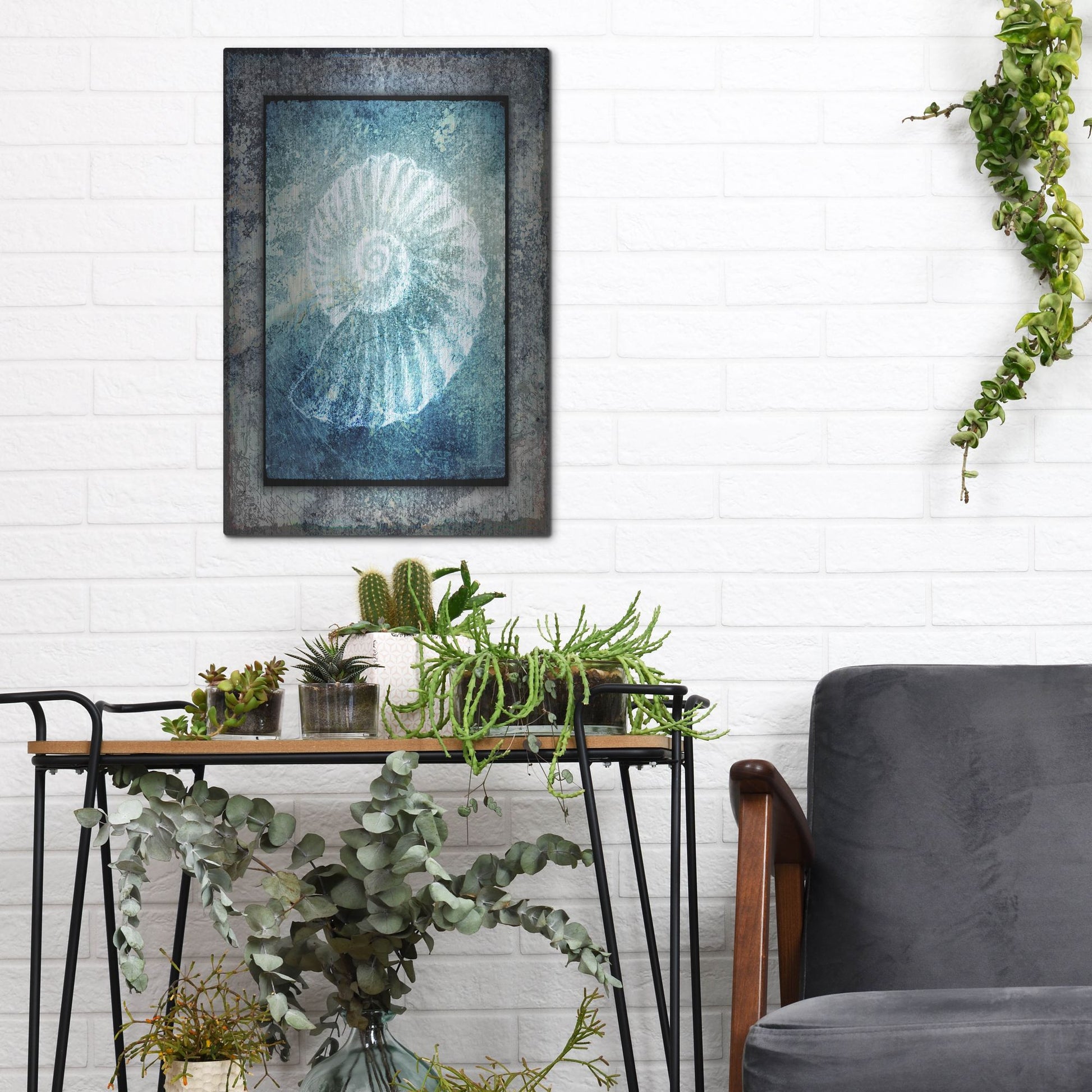 Luxe Metal Art 'Hello Beach Shell I' by Lightbox Journal, Metal Wall Art,12x16