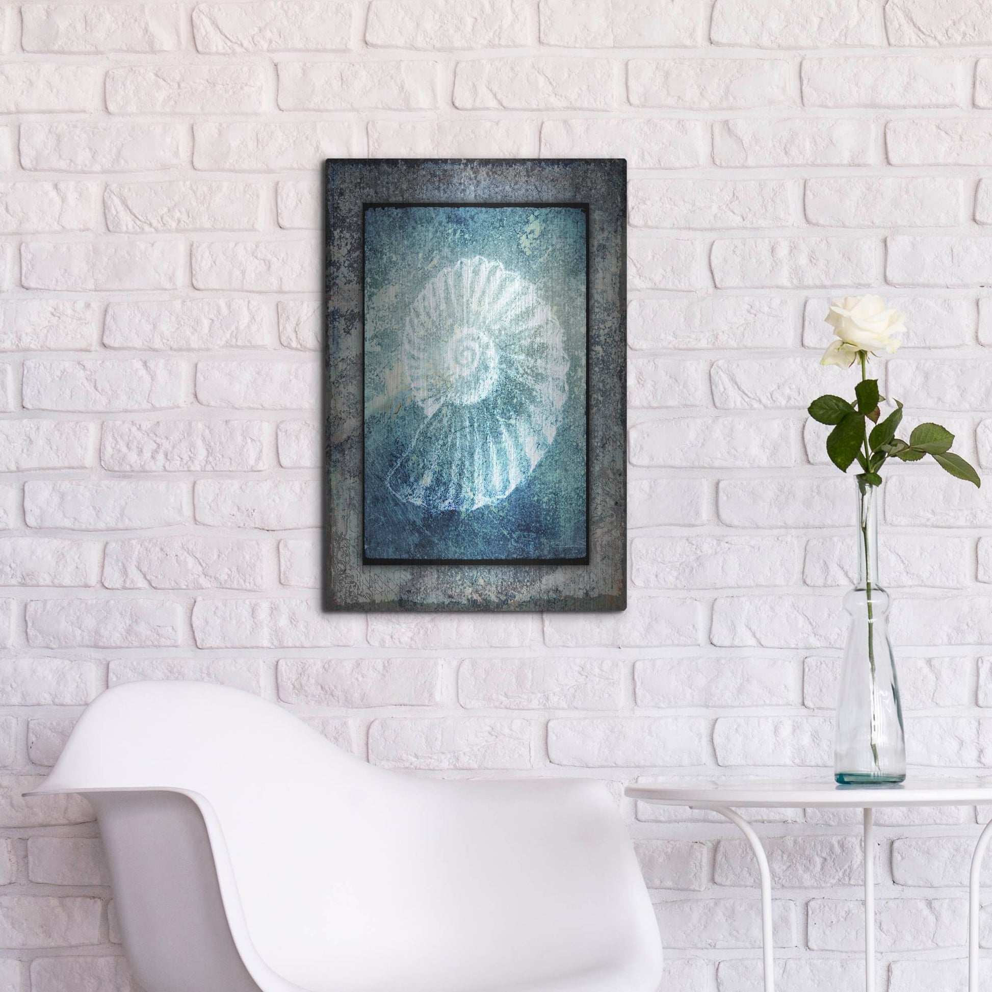 Luxe Metal Art 'Hello Beach Shell I' by Lightbox Journal, Metal Wall Art,16x24