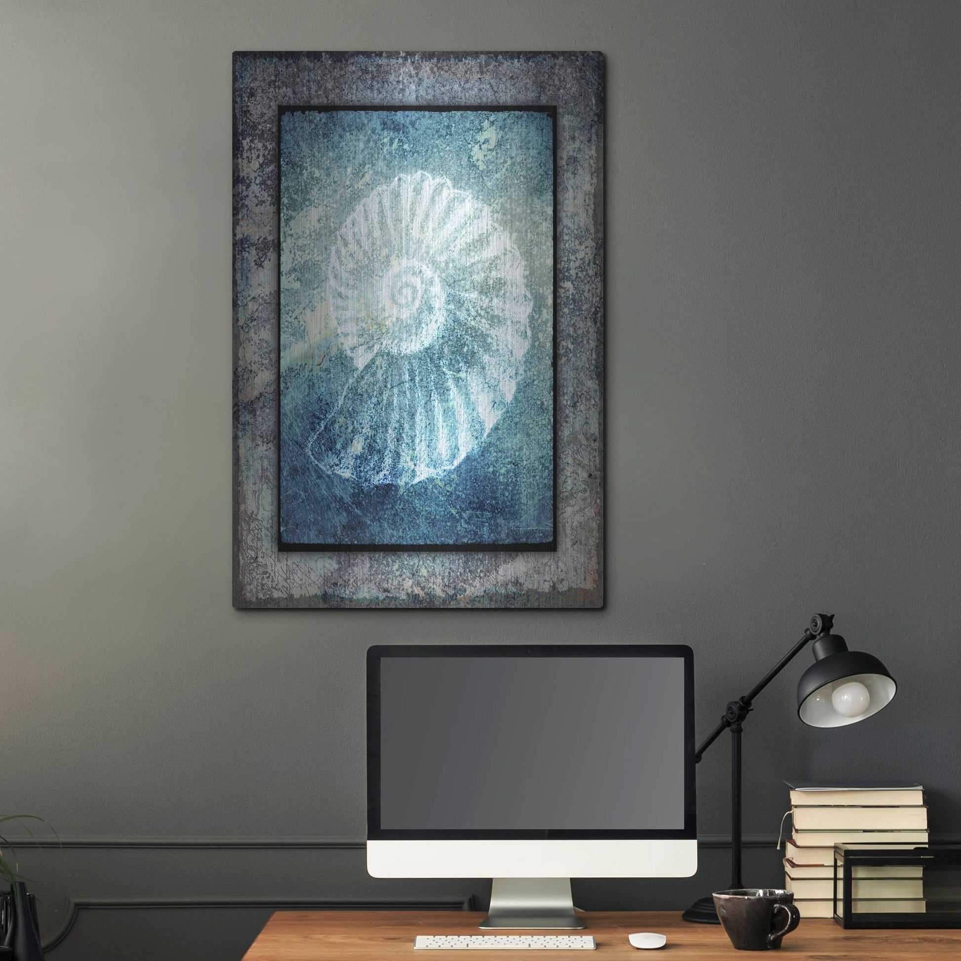 Luxe Metal Art 'Hello Beach Shell I' by Lightbox Journal, Metal Wall Art,24x36