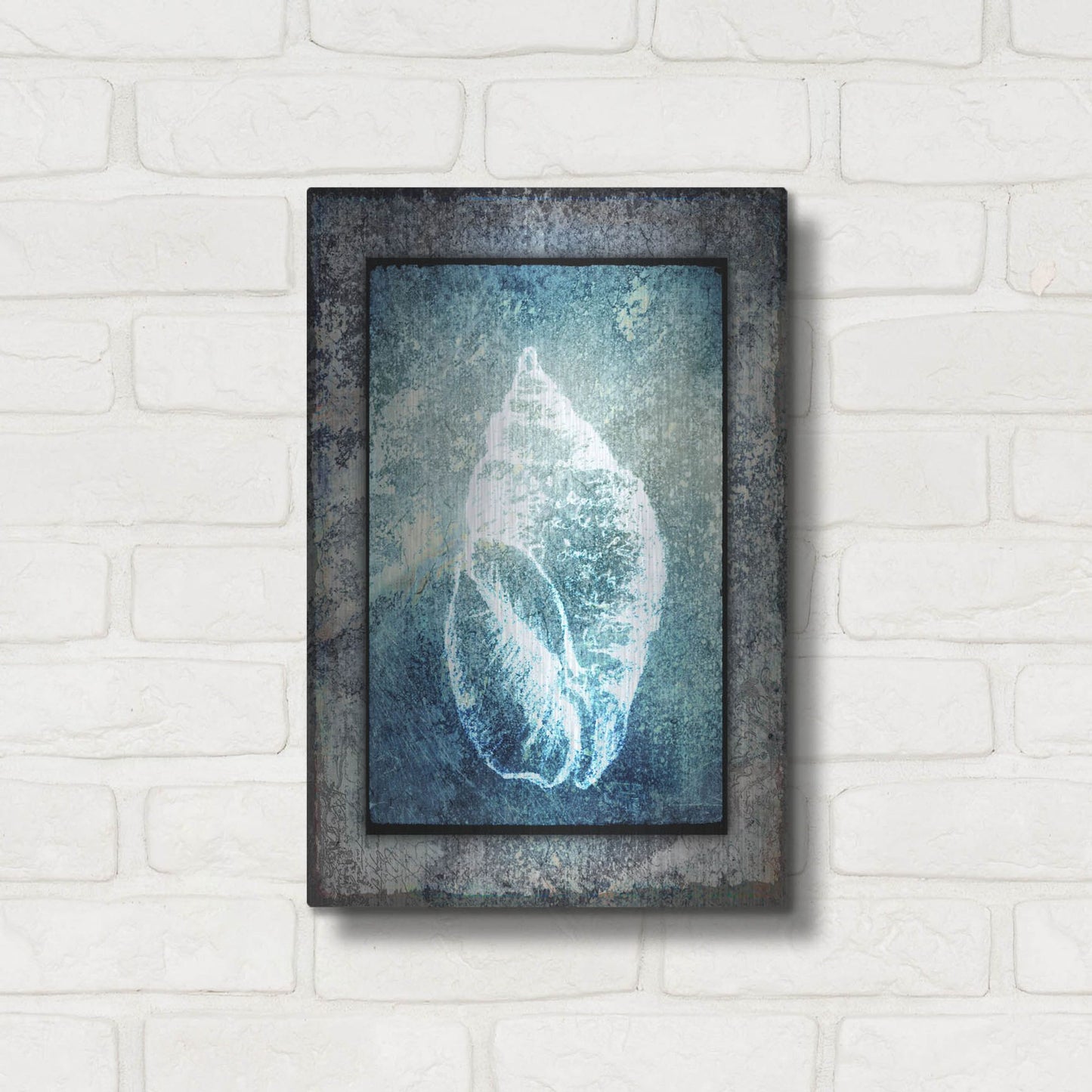 Luxe Metal Art 'Hello Beach Shell II' by Lightbox Journal, Metal Wall Art,12x16