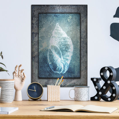 Luxe Metal Art 'Hello Beach Shell II' by Lightbox Journal, Metal Wall Art,12x16
