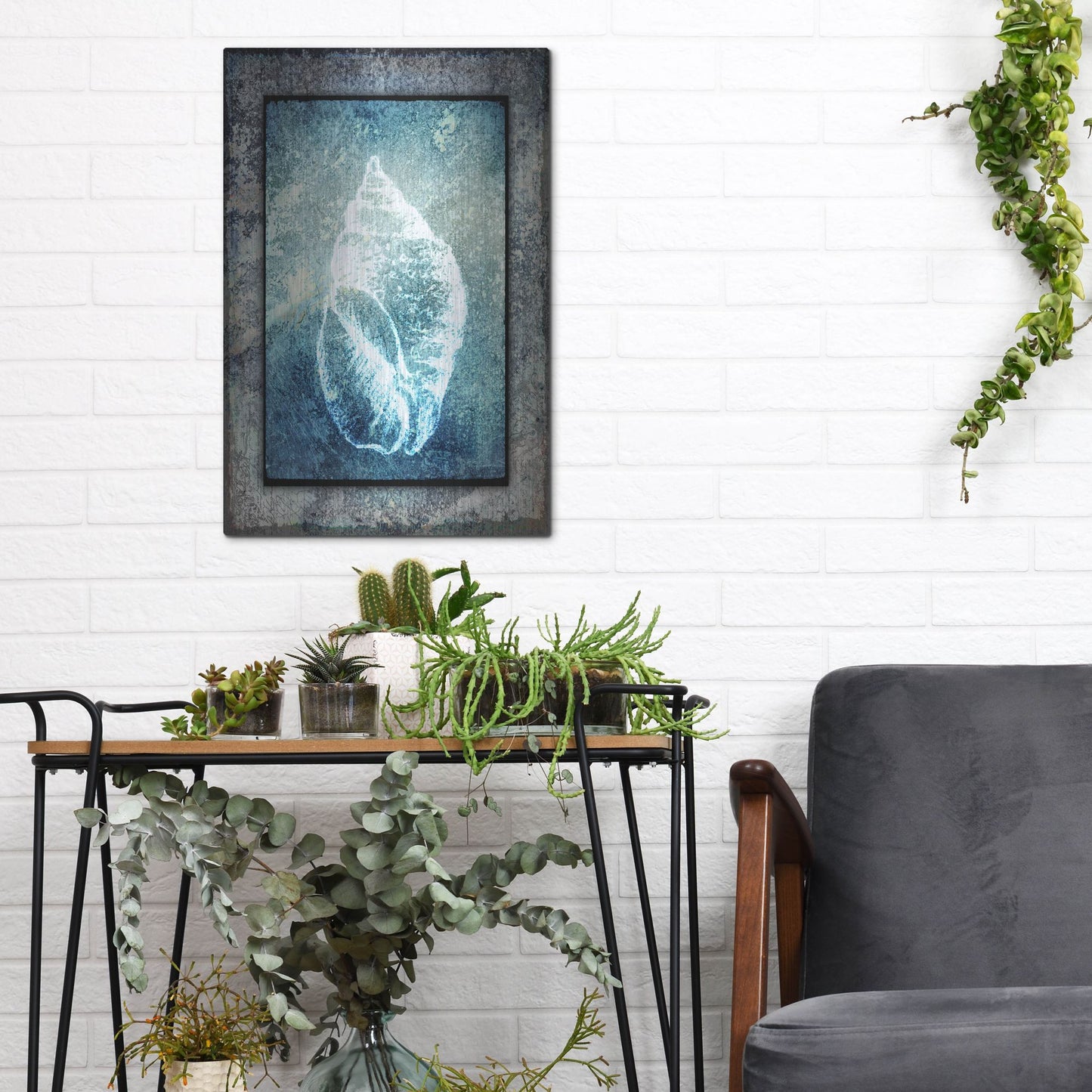 Luxe Metal Art 'Hello Beach Shell II' by Lightbox Journal, Metal Wall Art,12x16