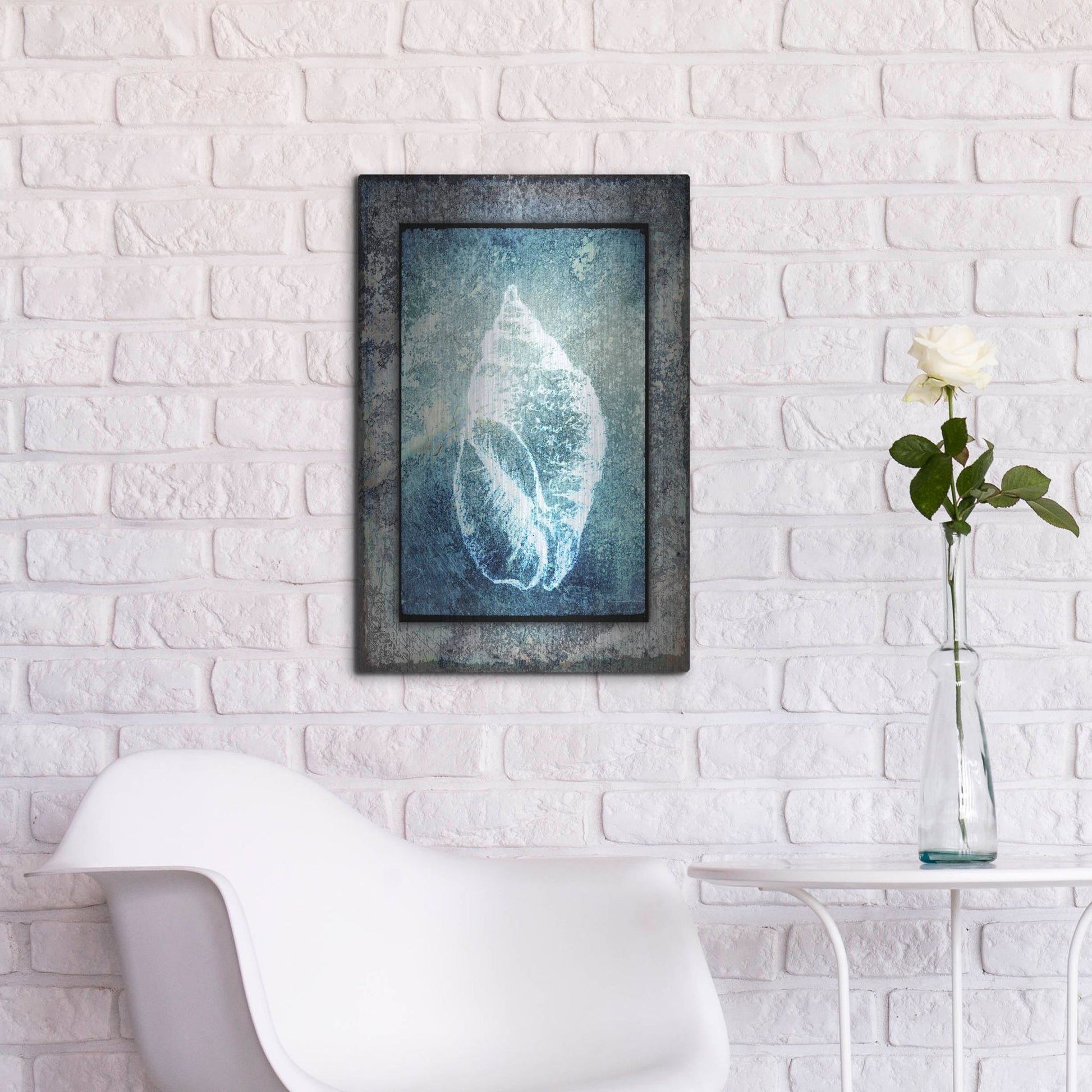Luxe Metal Art 'Hello Beach Shell II' by Lightbox Journal, Metal Wall Art,16x24