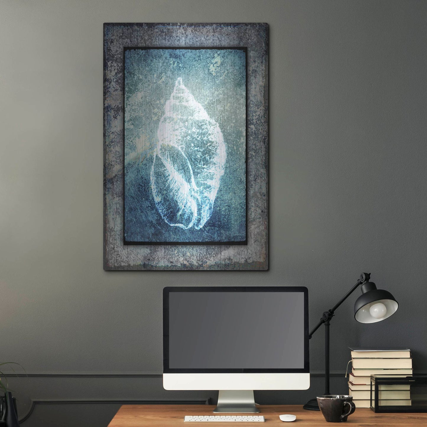 Luxe Metal Art 'Hello Beach Shell II' by Lightbox Journal, Metal Wall Art,24x36