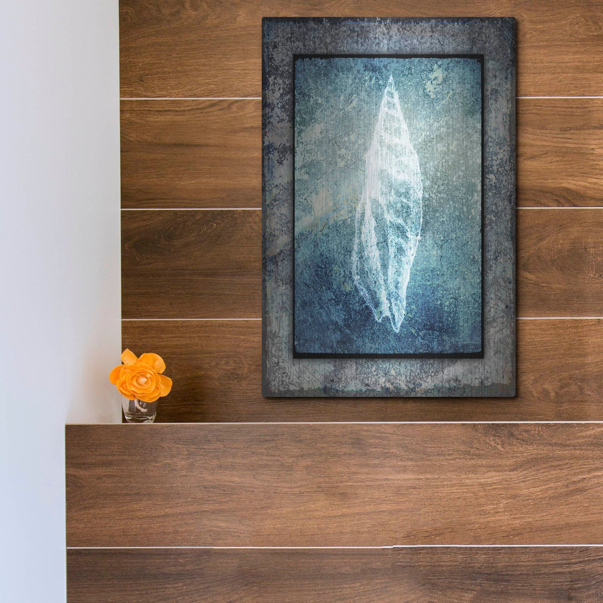Luxe Metal Art 'Hello Beach Shell III' by Lightbox Journal, Metal Wall Art,12x16