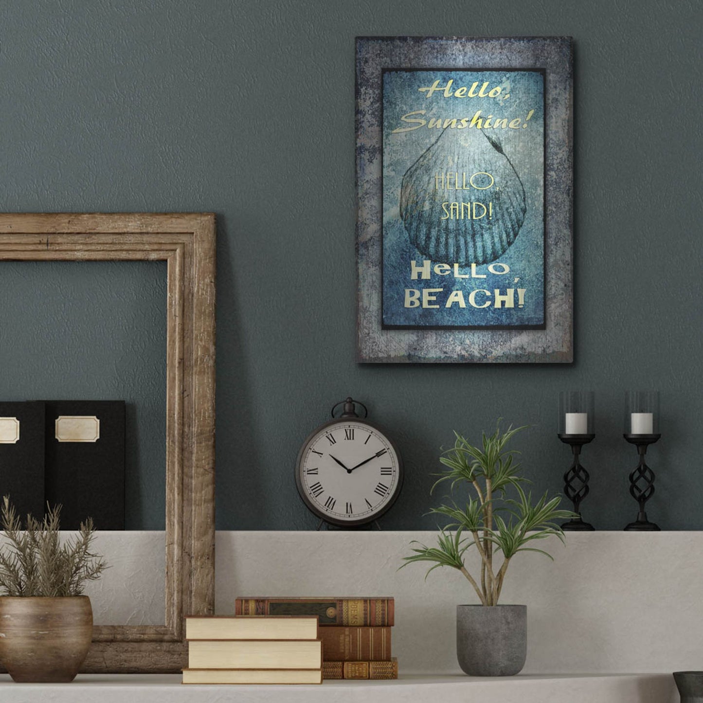 Luxe Metal Art 'Hello Beach' by Lightbox Journal, Metal Wall Art,12x16