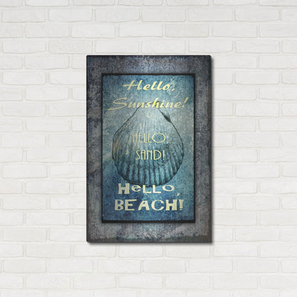 Luxe Metal Art 'Hello Beach' by Lightbox Journal, Metal Wall Art,24x36