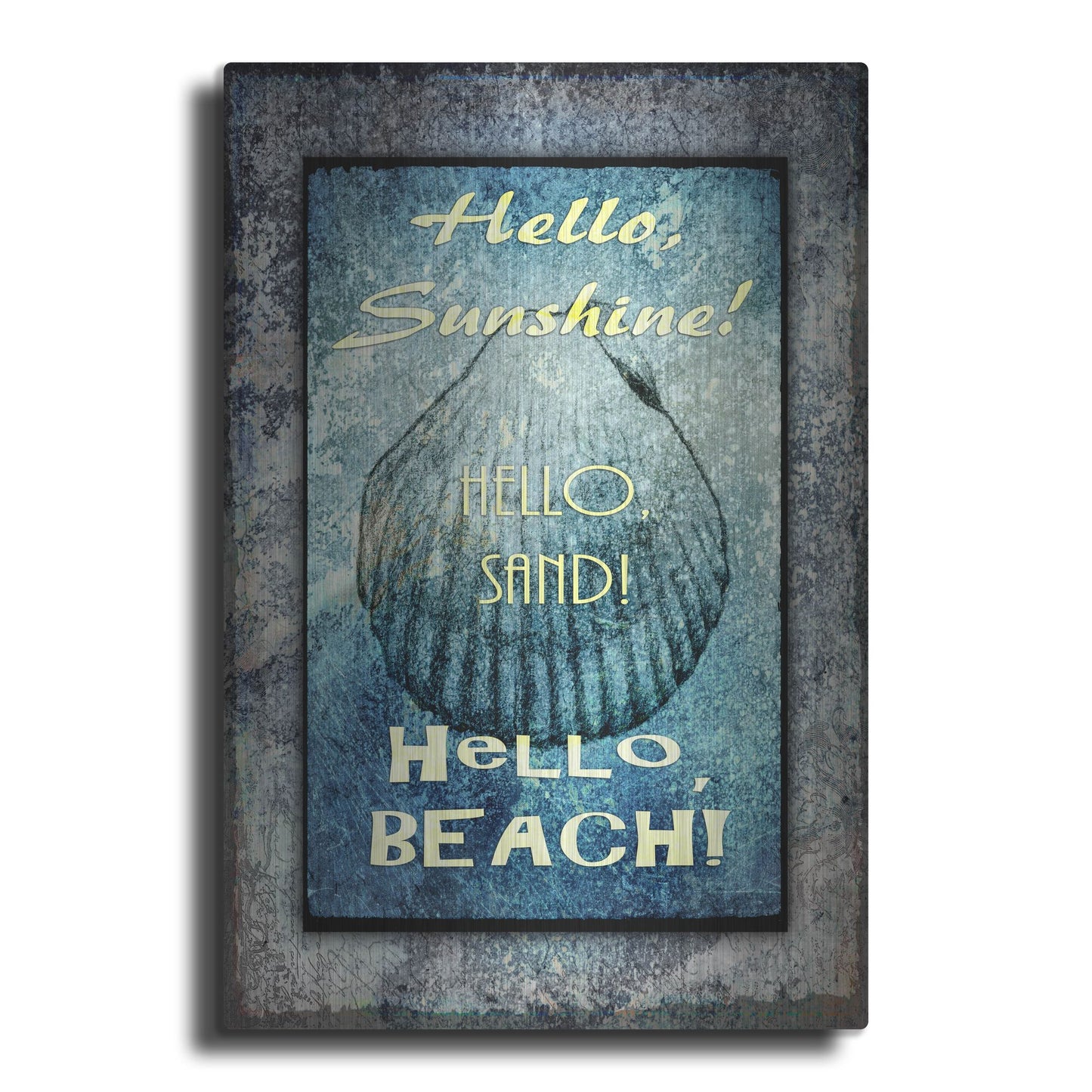 Luxe Metal Art 'Hello Beach' by Lightbox Journal, Metal Wall Art