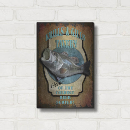 Luxe Metal Art 'Krills & Gills Tavern' by Lightbox Journal, Metal Wall Art,12x16